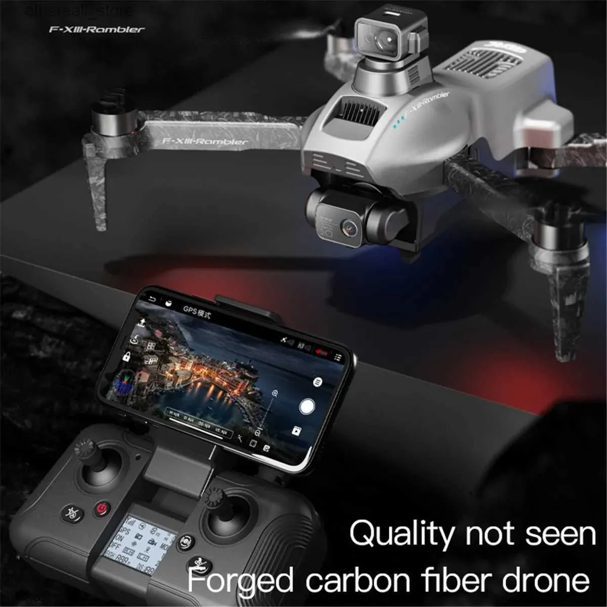 Drones F13 GPS Drone 8K HD Dual Camera 5G FPV 3 Axis Gimbal Anti Shake Repeater Brushless Motor Quadcopter Foldable RC Helicopter Q231108