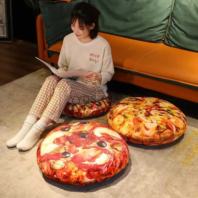 3D Giant Pizza Hamburger Pillow Seat Cushion Funny Novelty Throw