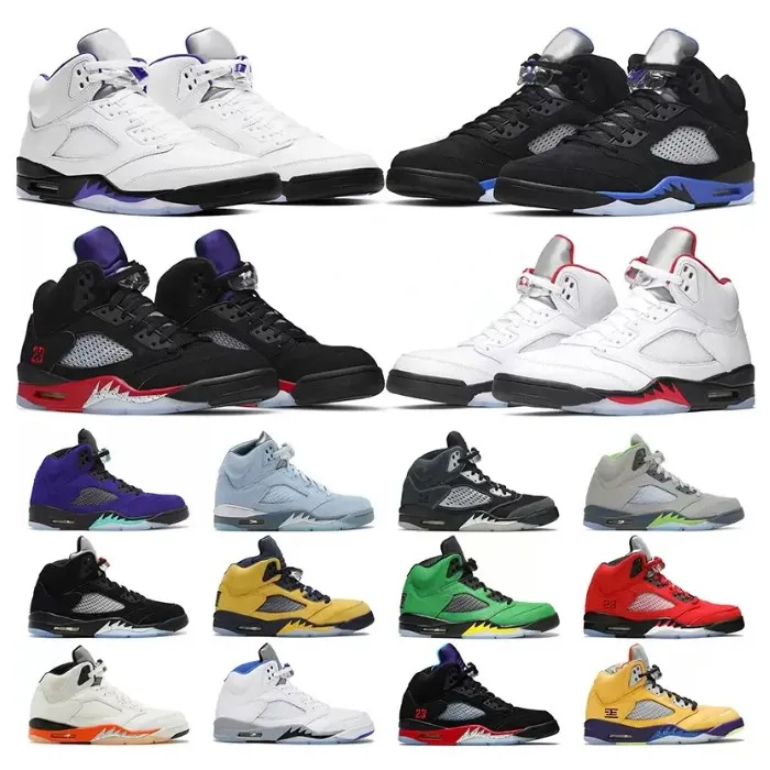 Jumpman 5s Herr Basketskor 5 Retro Raging Bull Fire Red Stealth What The Sail Muslin Toro Bravo Alternativa Grape Herr Sneakers US7-13