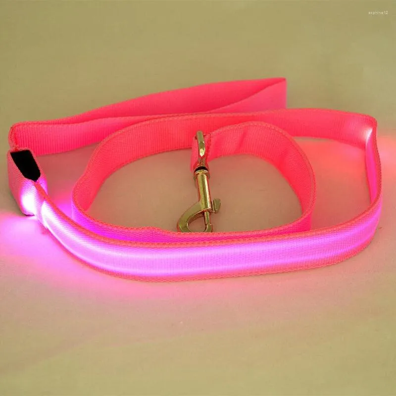 Dog Collars Strip Visible Led Leash Safe Luminous Glowing Adjustable Modes USB Charging Night Pet Supplies Accessories Light Up Nylon