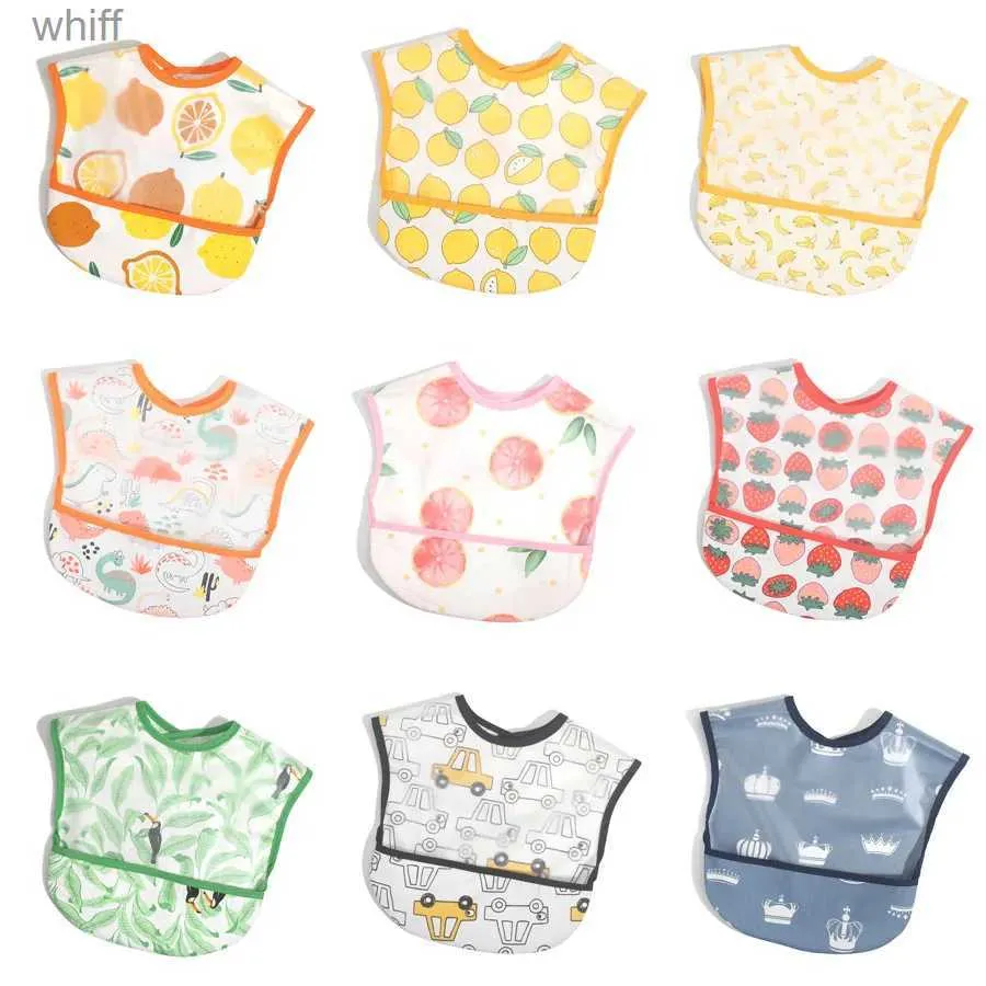 Bibs Burp Cloths Baby Bibs EVA Waterproof Lunch Bibs Cartoon Fruits Printing Infants Bibs Boys Girls Feeding Burp Cloths Bibs Apron Unisex BibsL231108