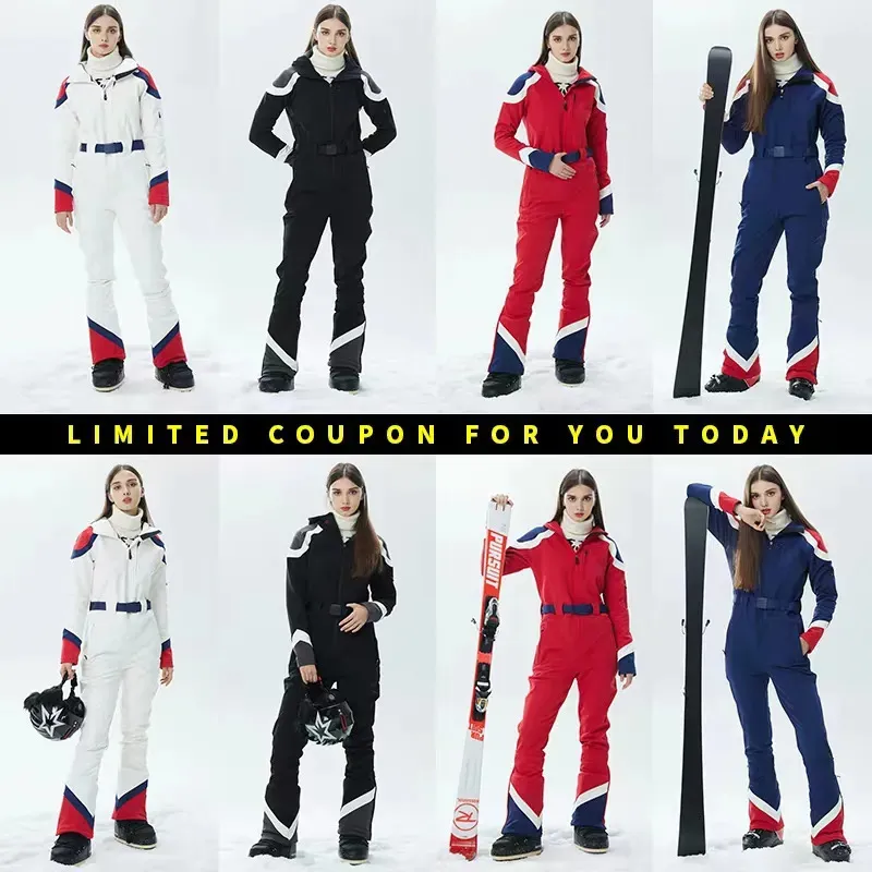 Trajes de esquí Traje de esquí Mujer Ropa de snowboard Skims impermeables  Chaquetas de invierno para mujer Traje de abrigo para la nieve Mono frío