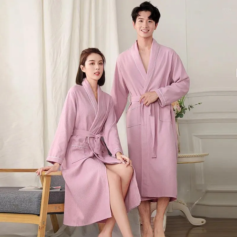 Vêtements de nuit pour femmes Couple automne hiver épais coton chaud robe de nuit chemise de nuit hommes et femmes lâche peignoir décontracté salon amoureux vêtements de maison