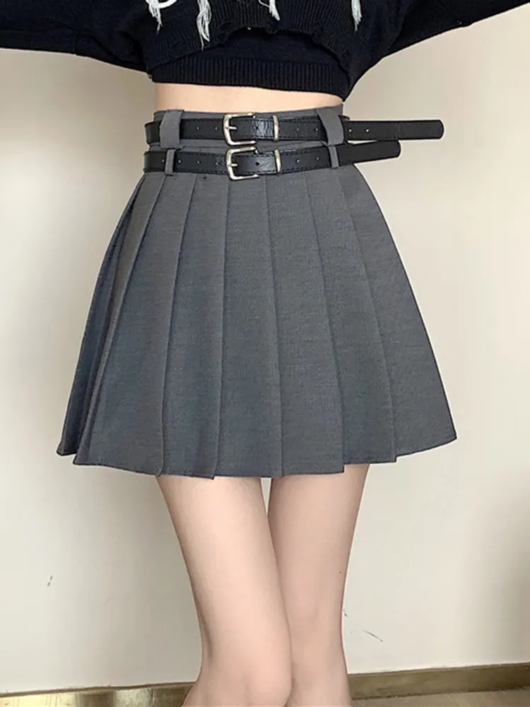 Harajuku High Waist Pleated Mini Skirt Womens A Line Bag Hip