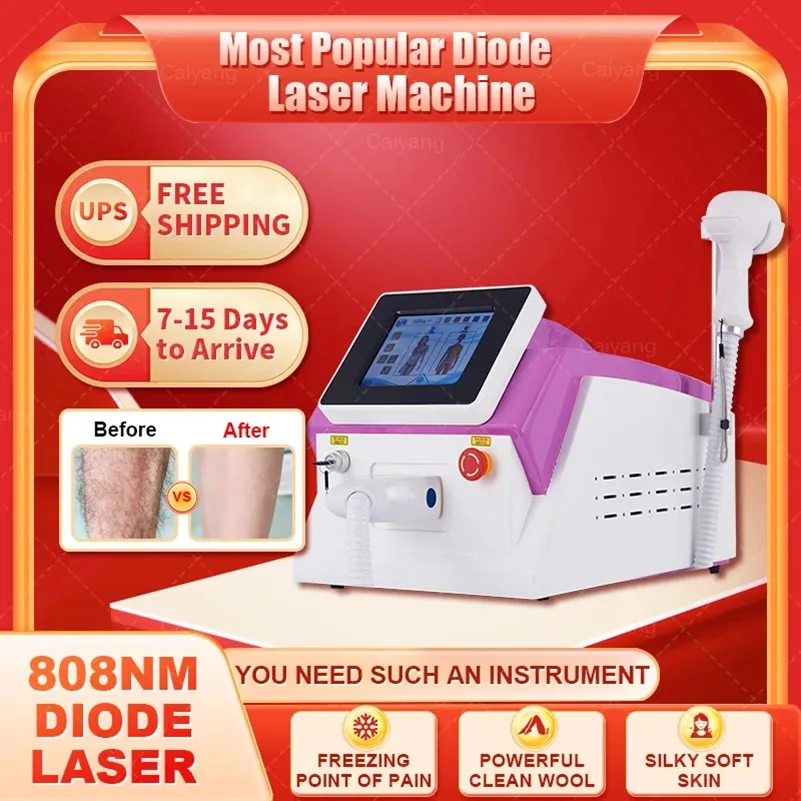 2023 Laser Machine Newest Purple 755nm 808nm 1064nm 3 Wavelength 808nm Diode Laser 808nm laser Hair Removal Machine for salon