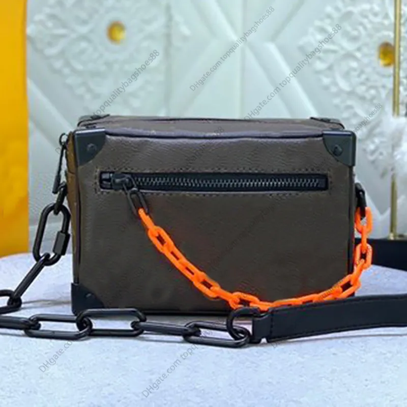 X YK MINI SOFT TRUNK BOX BOG CHEST PACK TOPALKVALITET Luxur Designer Men Lady Presbyopic Leather Chain Shoulder Crossbody Messenger Bags Handle Handal Trunk Handväskor