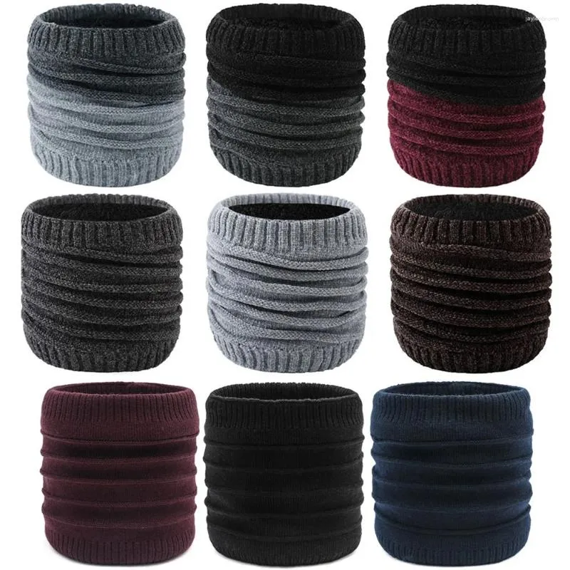 Bandanas 2023 Neck Tube Ear Warmer Winter Skating Skiing Camping Hiking Unisex Solid Knitted Scarf Snood Scarves