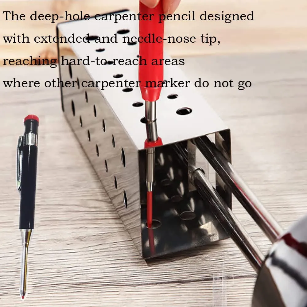 8-Pack 2.8mm Mechanical Carpenter Pencils With 48 Refills - Built-in Sharpener & Deep Hole Marker