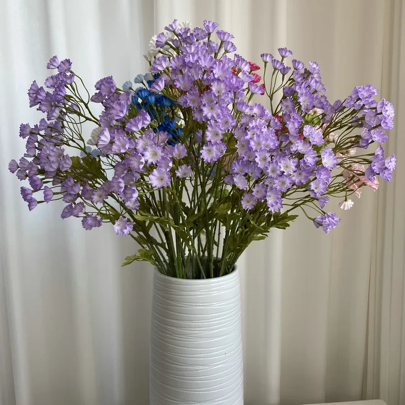 Flores artificiais decorações para casa flores falsas com haste longa para flores decorativas de casamento