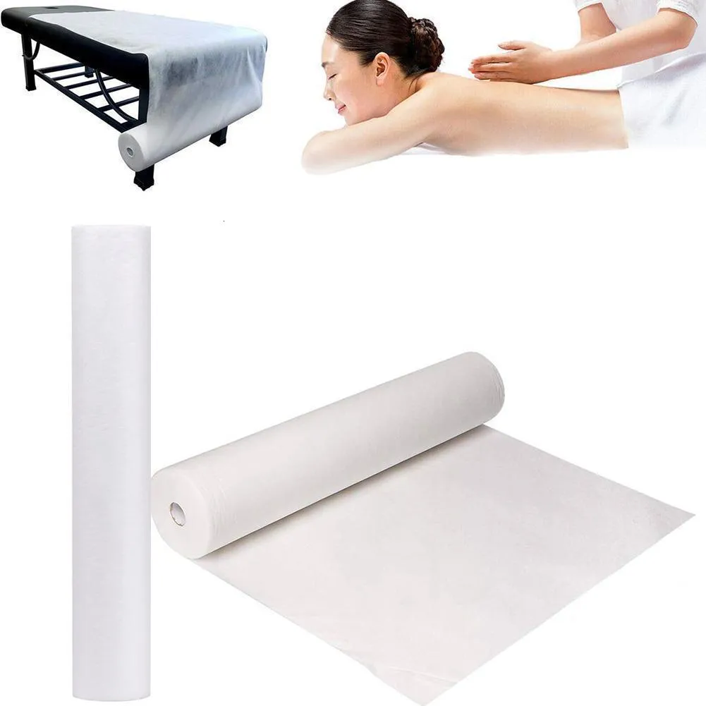 Diğer kalıcı makyaj tedariki 50pcs tek kullanımlık spa masaj şilte çarşafları salon masaj çarşafları dokunmamış kafalı kağıt rulo masa kapağı dövme tedariki 230407
