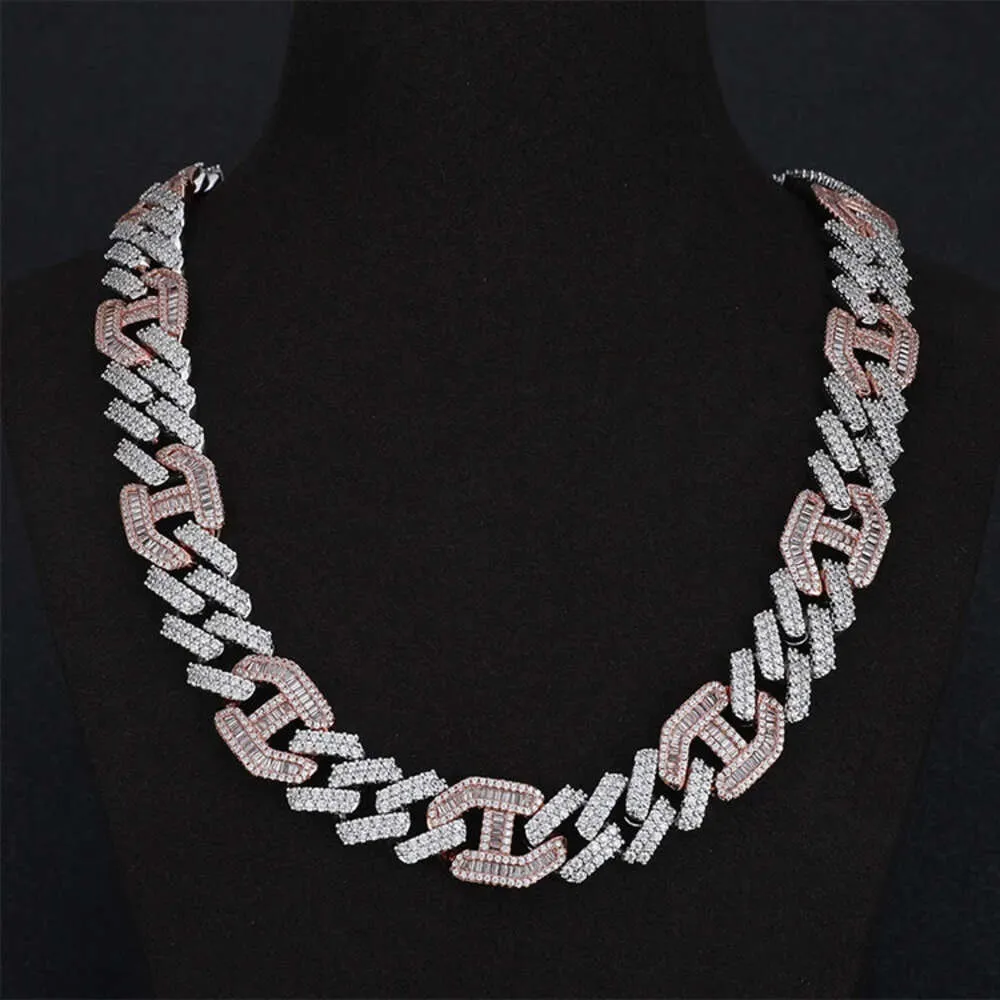 Jwy nova qualidade 15 mm de largura Miami Cuban Link Chain Ice Out Hip Hop colares dois tons