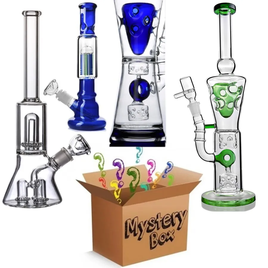 Único Hookahs Caixa Cega De Vidro Bong Mistério Surpresa Caixa Estilo Aleatório Tubulações De Água Oil Dab Rigs 1 PCS Bongs