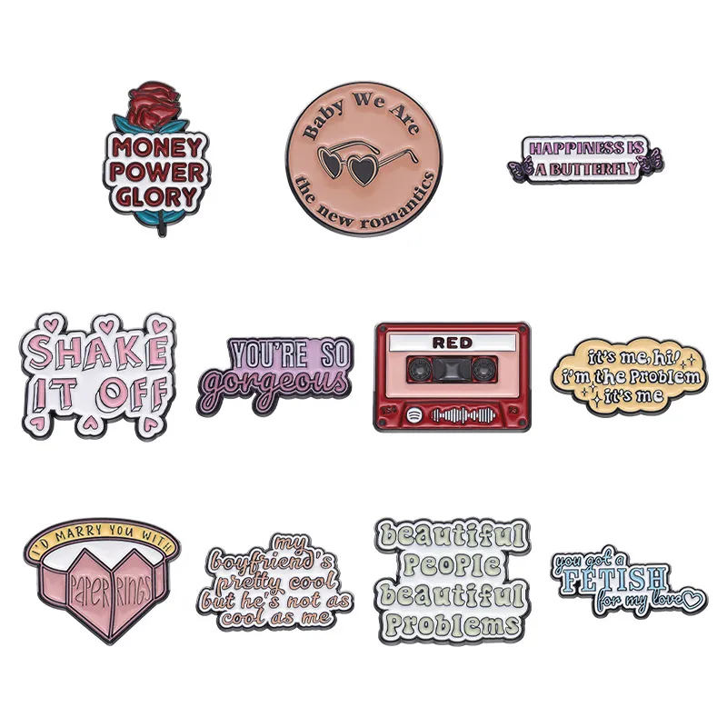 Broches en émail avec phrases inspirantes, animaux mignons pour enfants, Badge en métal Kawaii pour femmes et filles, bijoux à la mode