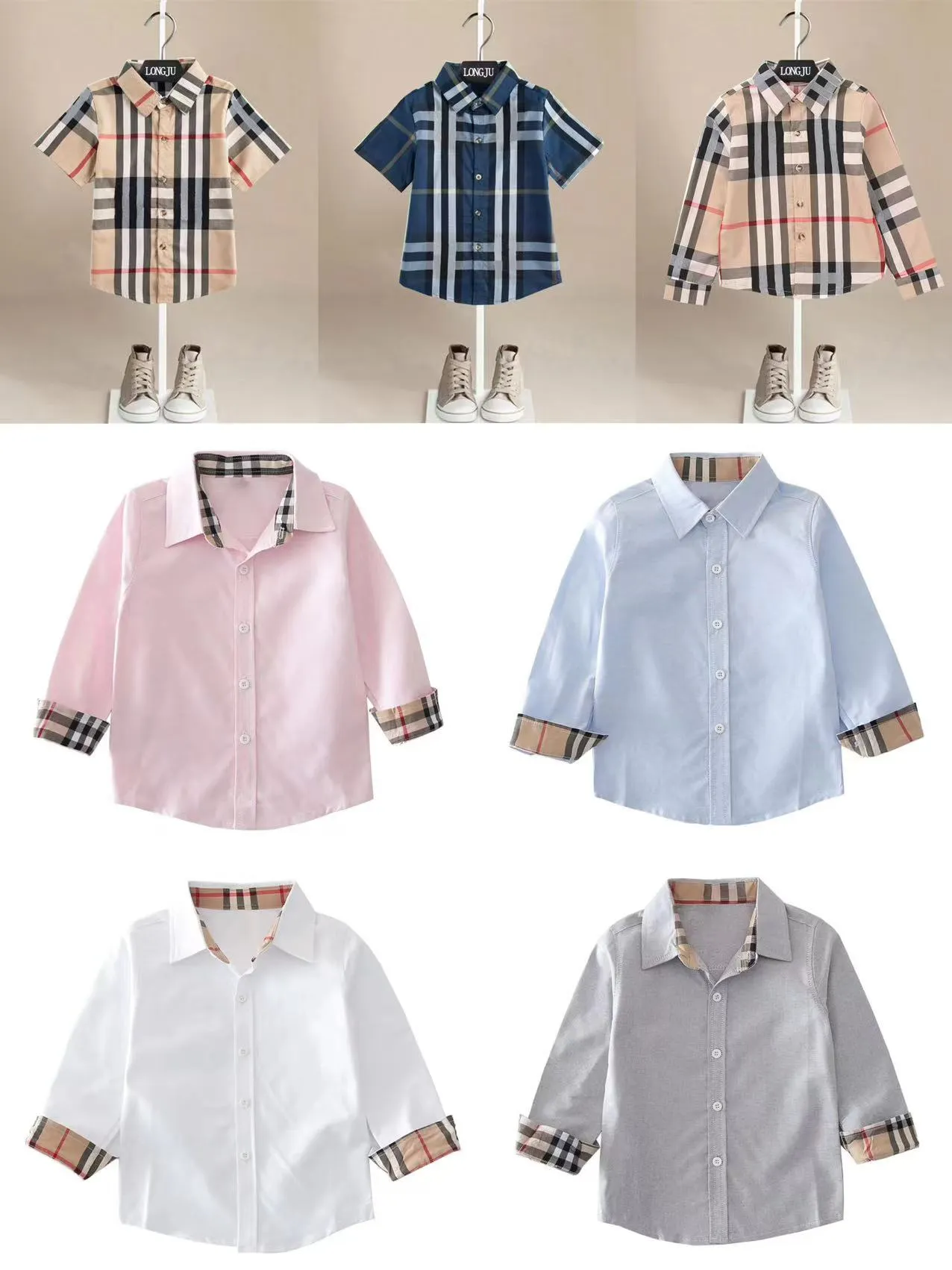 designer boy shirt clothes winter warm child fashion clothes plaid girls kids shirts cotton material 100-160 cm