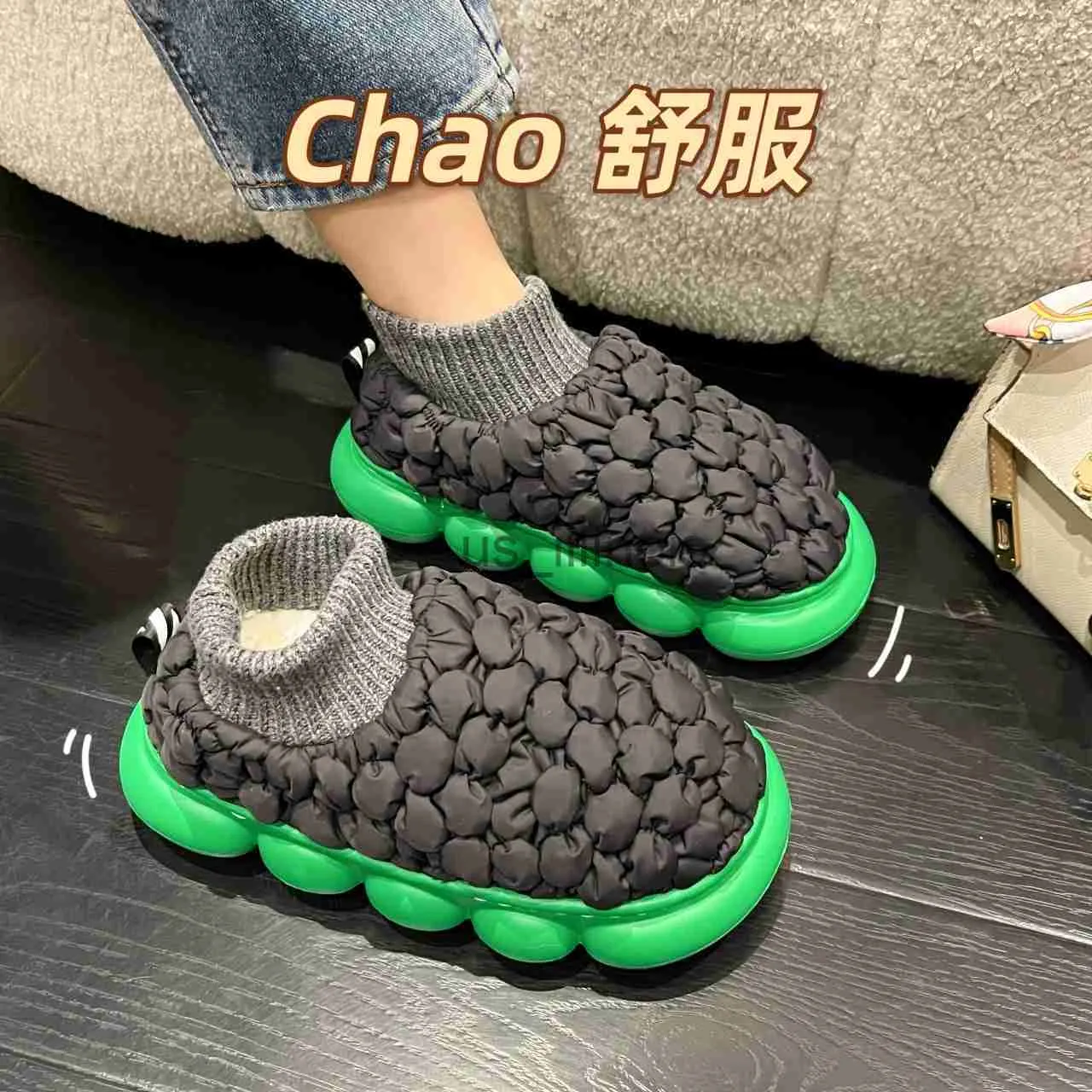 Slippers Men Slippers Winter Warm Down Cloth Designer Women Indoor Home Cotton Shoes Man Cool Balls EVA Soft Sole Casual Couple Footwear J231108