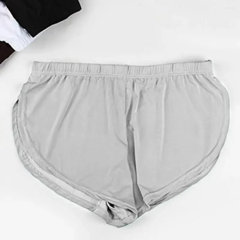 Cuecas elásticas shorts de cintura baixa calcinha respirável cintura lateral split gelo seda lounge para sleepwear