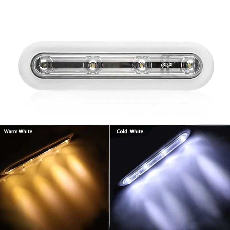 Lâmpadas de parede Led Night Light Bateria de toque alimentada Sensor de toque 4 LEDS Lâmpada de armário sem fio para o armário de armário de guarda -roupa de quarto luzes