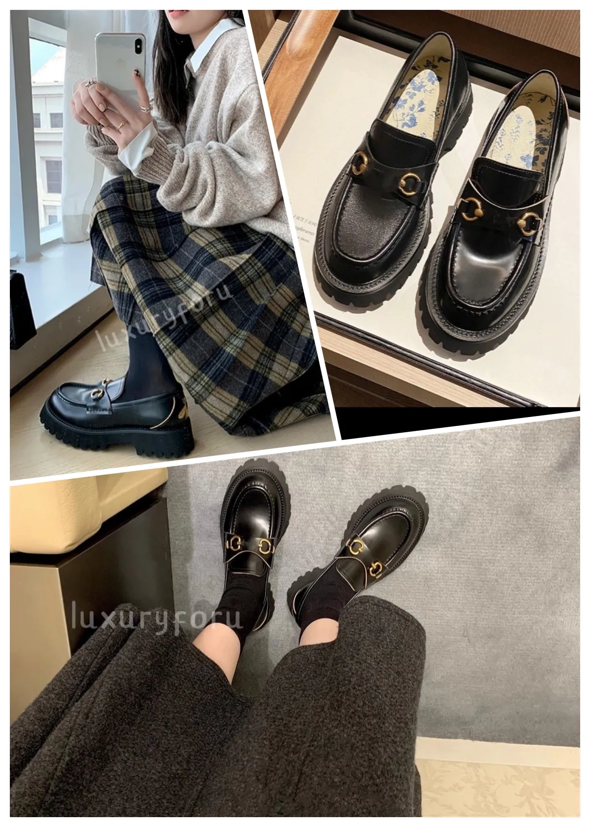 Designer lyx loafers klassiska casual skor ny stil college stil loafer flickor klänning skor ökar i höjd plattform skor mode små bi broderi skor