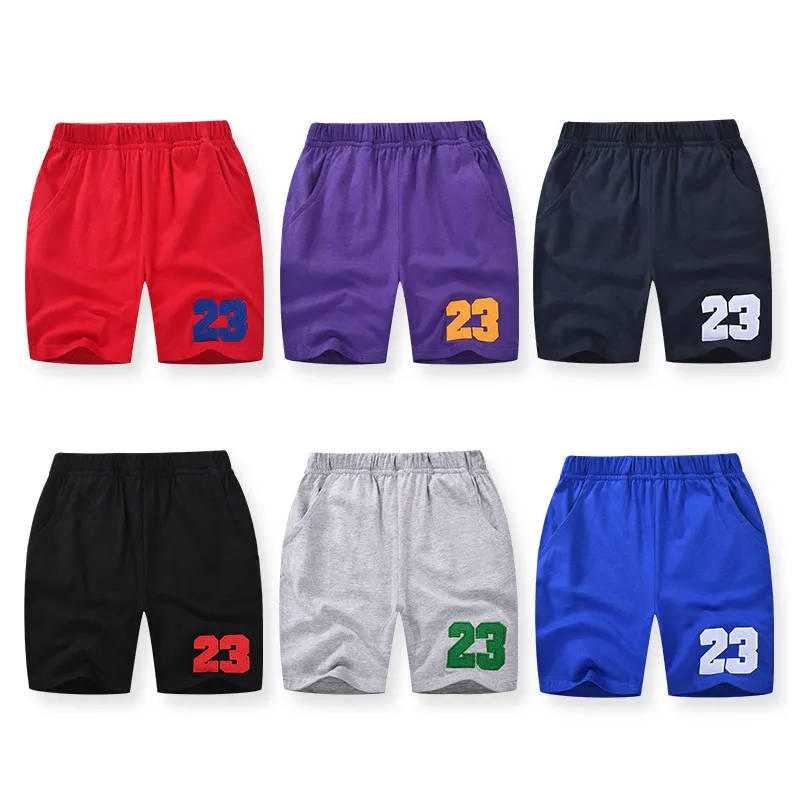 Children's Summer Solid Color Shorts Size 23 Basketball Nickel Pants Sports Casual