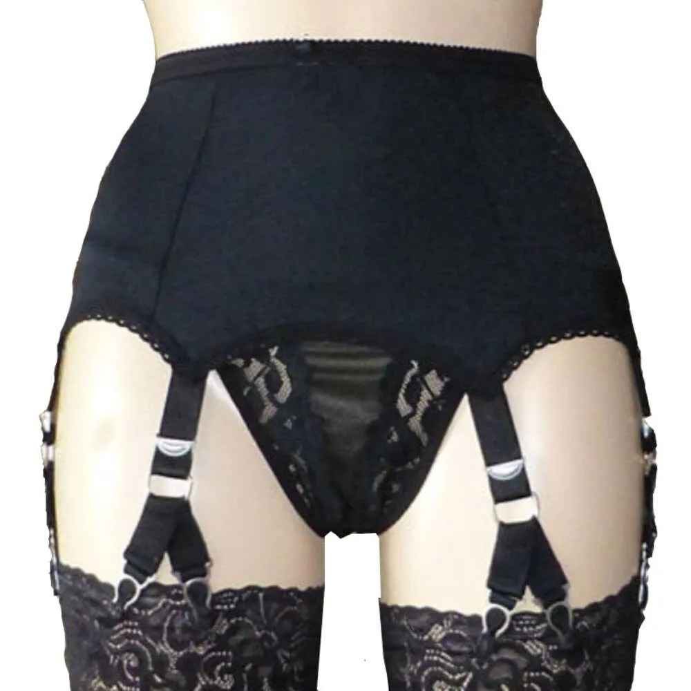 Vintage Women Garter Belt for Stockings Retro High Waist Suspender 6 Straps 12 Claws Lingerie