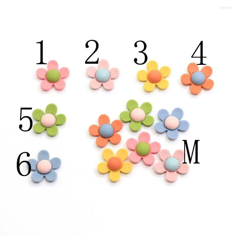 Dekorativa figurer bulk 20mm harts solros cabochons kawaii 3d daisy blommorformad hantverk platt bakåt flatback