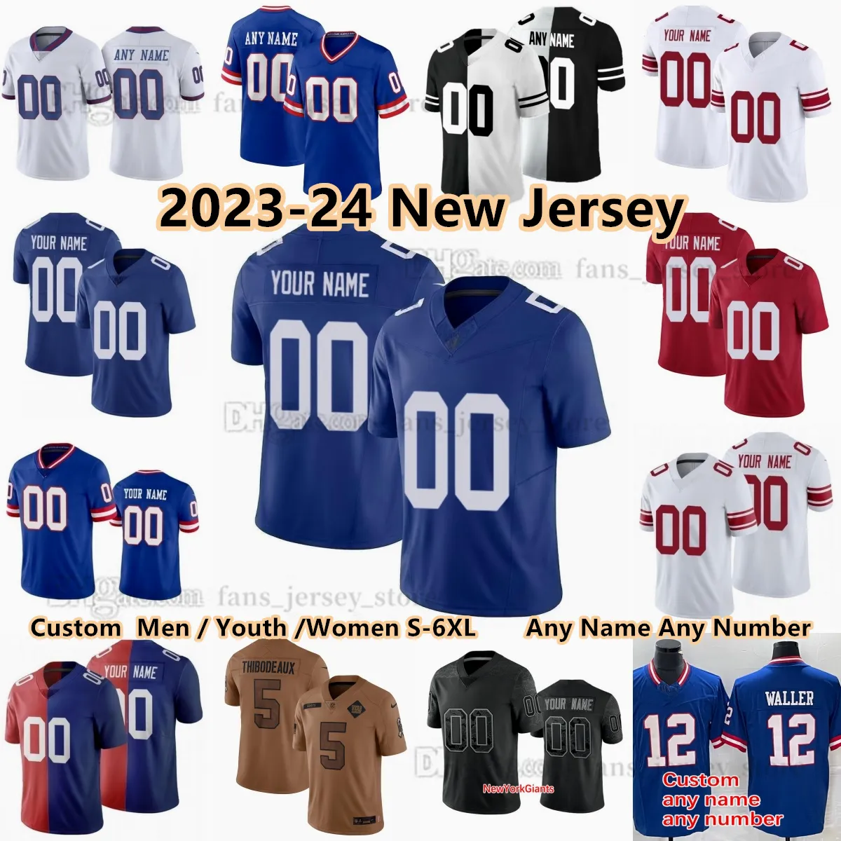 Custom DIY S 6XL 26 Saquon Barkley Football Jersey Daniel Jones