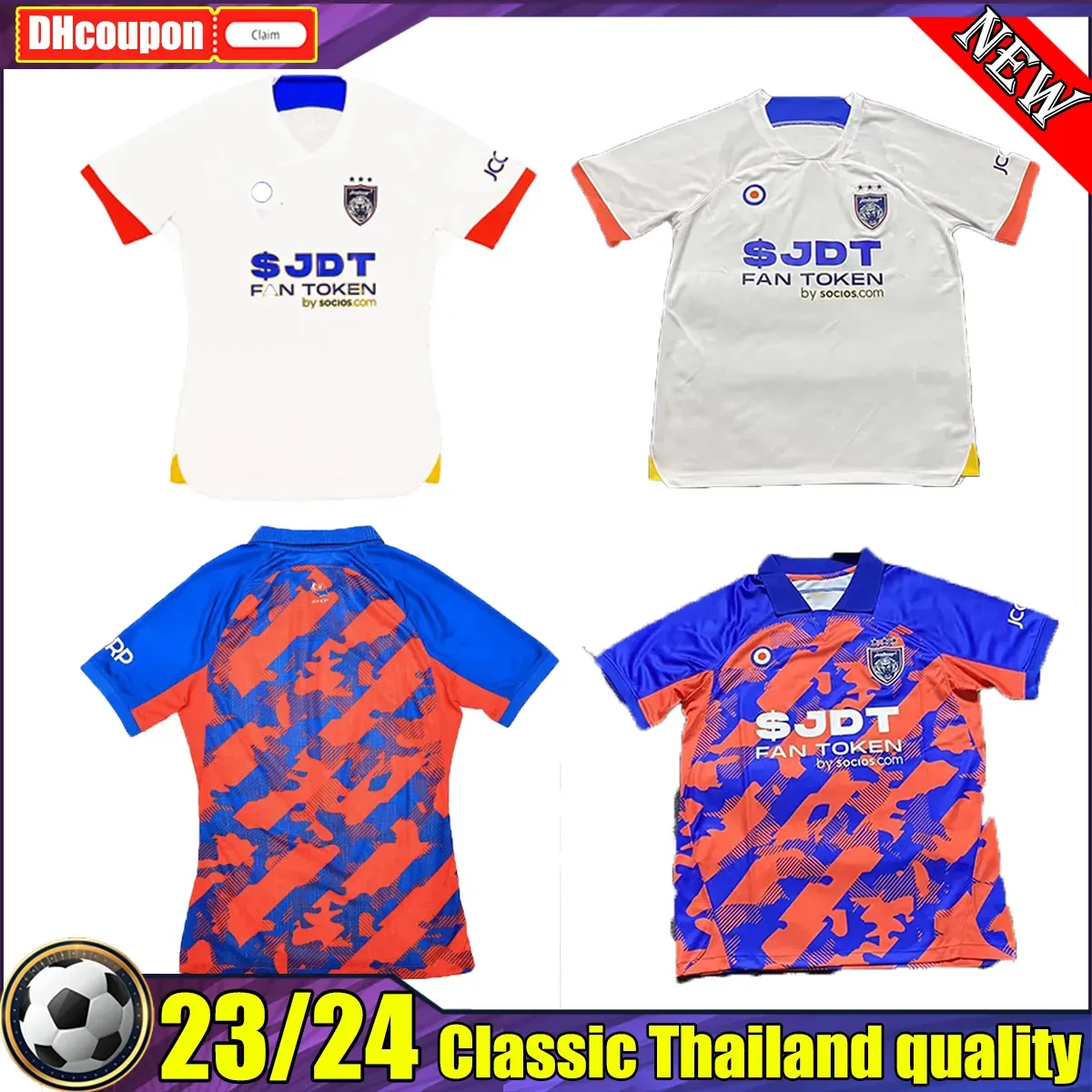 23 24 Malaysia Johor Darul adult Soccer Jerseys Ta'zim F.C. JDT Super League 2023 2024 Home Red Away White 19 AKHYAR.R men Camisetas De Futbol top thai quality