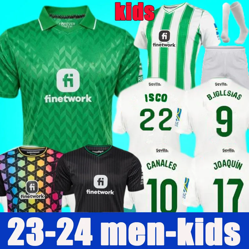 2023 2024 vero Betis ISCO maglie da calcio casa lontano 3rd GK 23 24 JOAQUIN B.Iglesias camiseta de futbol UOMINI BAMBINI KIT set Juanmi CANALES Fekir magliette da calcio DEL FINAL