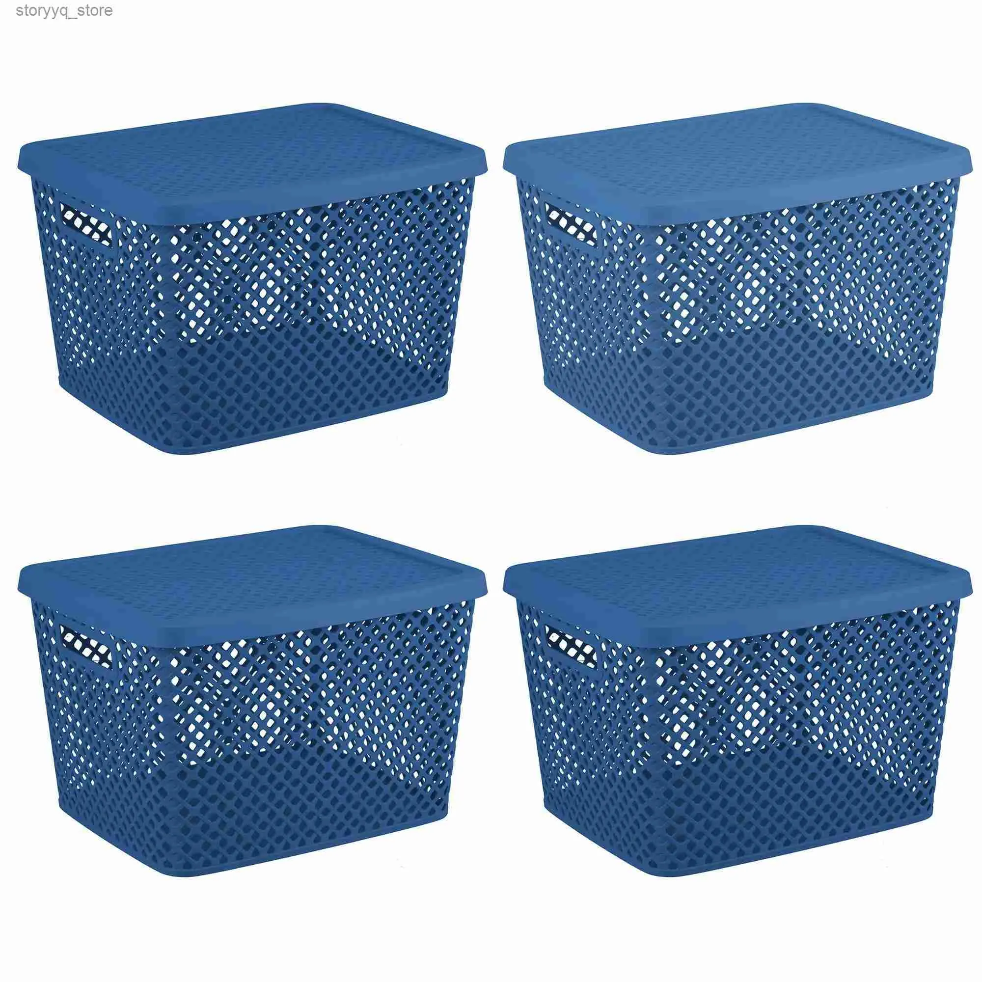 Dropship 3 Pack Foldable Storage Bin With Lid Stackable Plastic