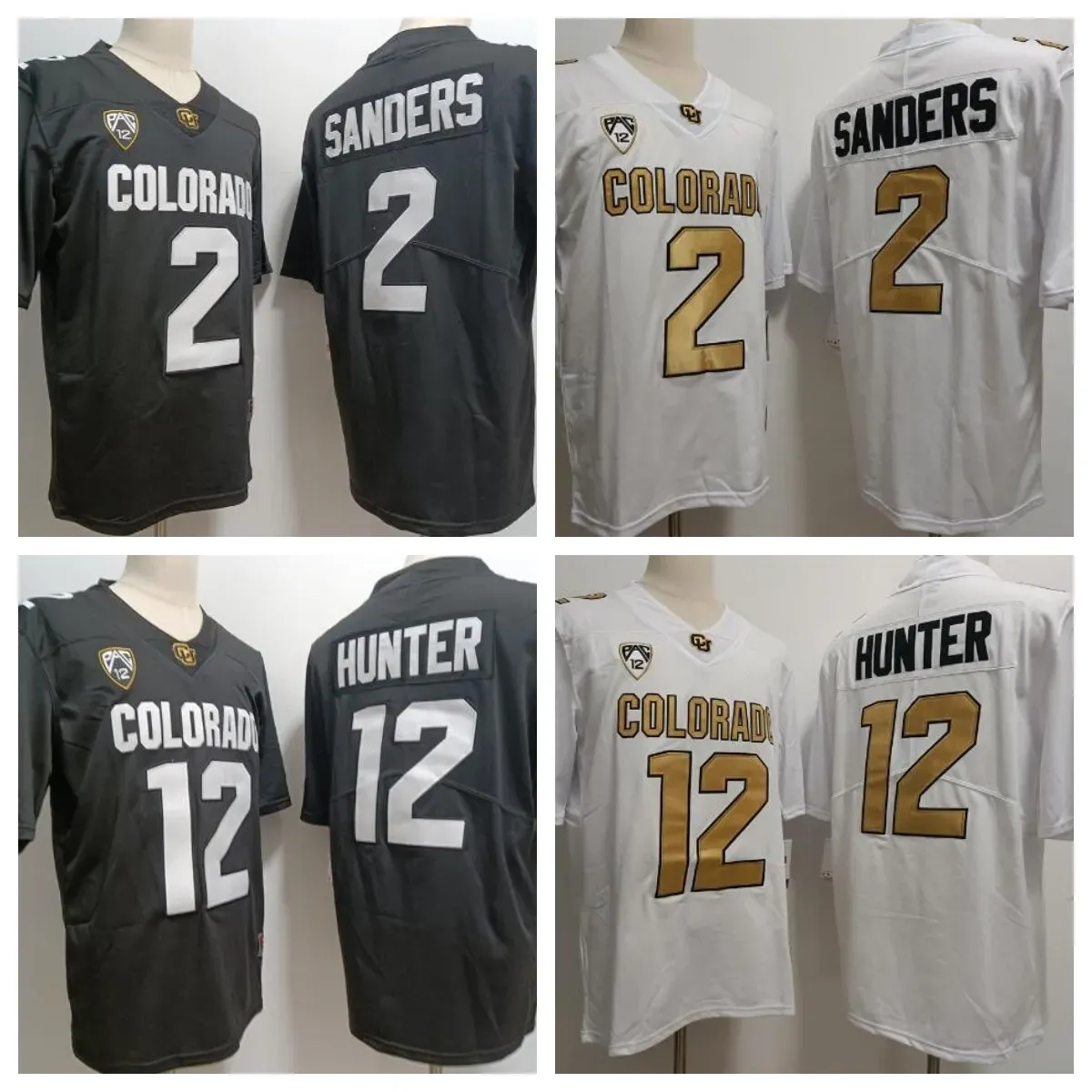 2023 Mais Novo Shedeur Sanders Colorado Football Jersey 12 Travis Hunter ColoradoBuffaloes