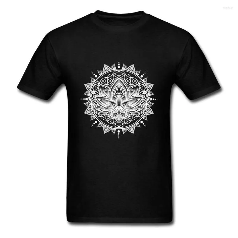 T-shirts pour hommes Lotus Mandala T-shirts à manches courtes Boy Graphic Camisa Cotton Crew Neck Shirt For Team