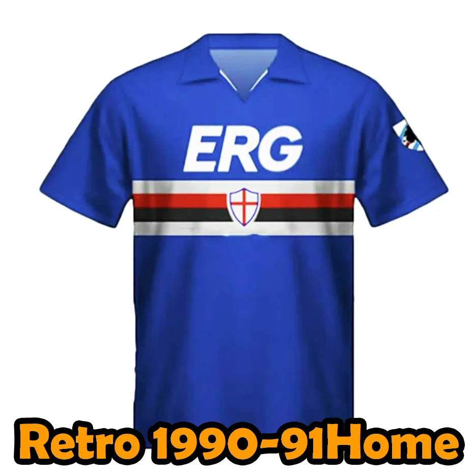 Retro Sampdoria Jersey 1990-91 - Mancini #10, Vialli - Vintage