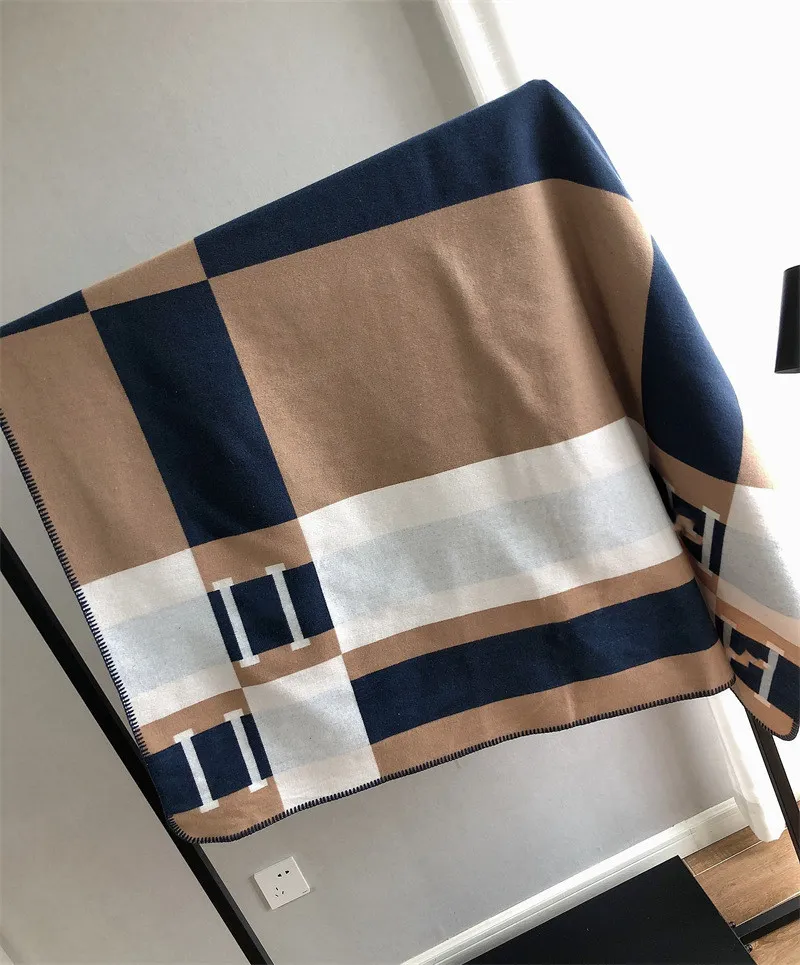Letter Shawl Wool Air Conditioning Blanket Small Era Manufacturers Sell Cashmere Blankets Warm Thickened Ins Amazon Wholesale