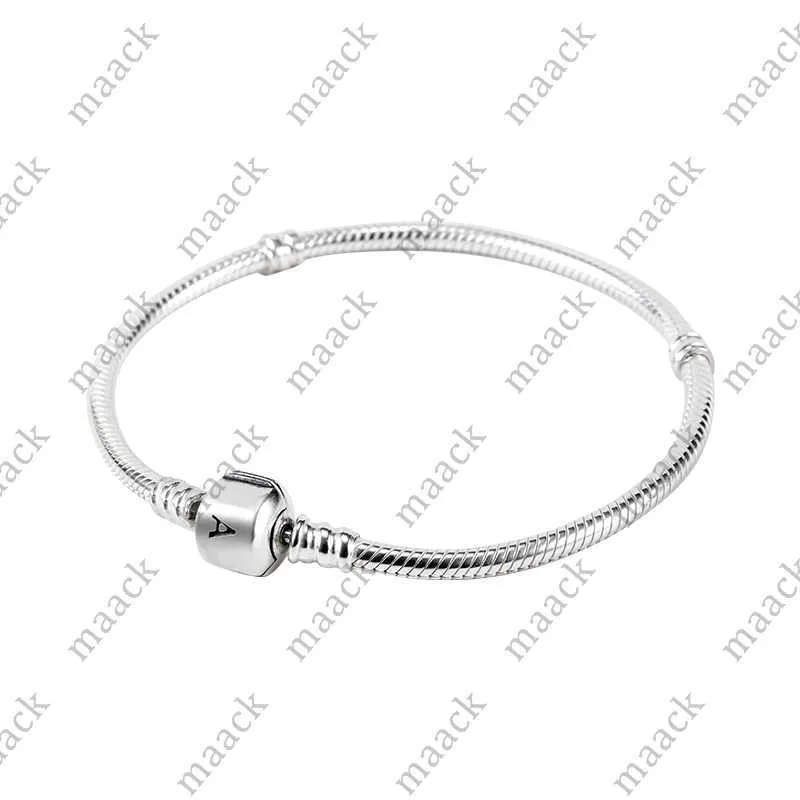 Braccialetti con ciondoli Braccialetti in argento sterling 925 all'ingrosso 3mm Catena a forma di serpente Bracciale con perline di fascino Bracciale con gioielli fai da te Regalo per uomo Donna M230408