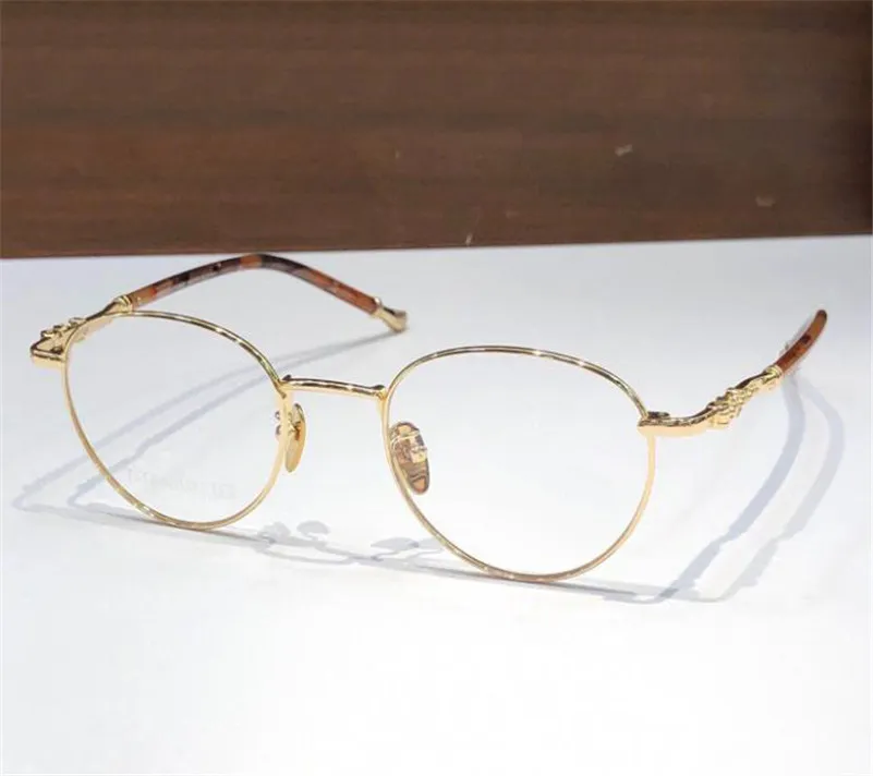 Nuevo diseño de moda gafas ópticas redondas 8242 exquisita montura de titanio forma retro estilo punk lentes transparentes gafas