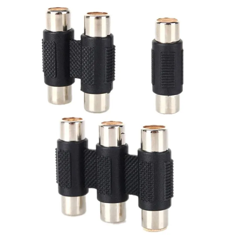 Freeshipping 100pcs/lot RCA AV Audio Video Female To Female F/F Jack Connector Coupler Adapter Single/Double/Triple Adaptor Ekhcd