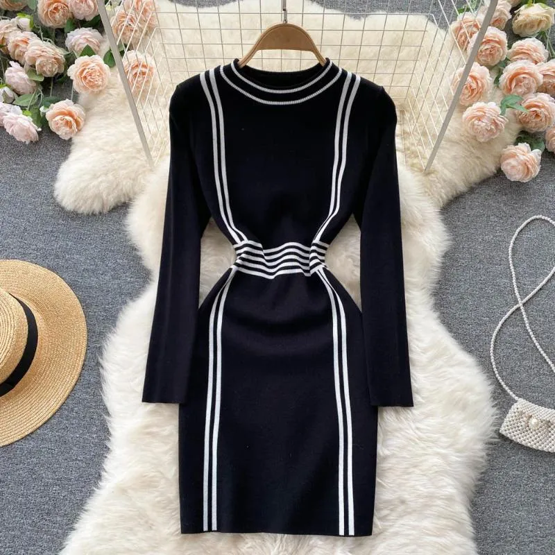 chinese dress ladies Striped Sweater Dress – AR THE LABEL main image 1