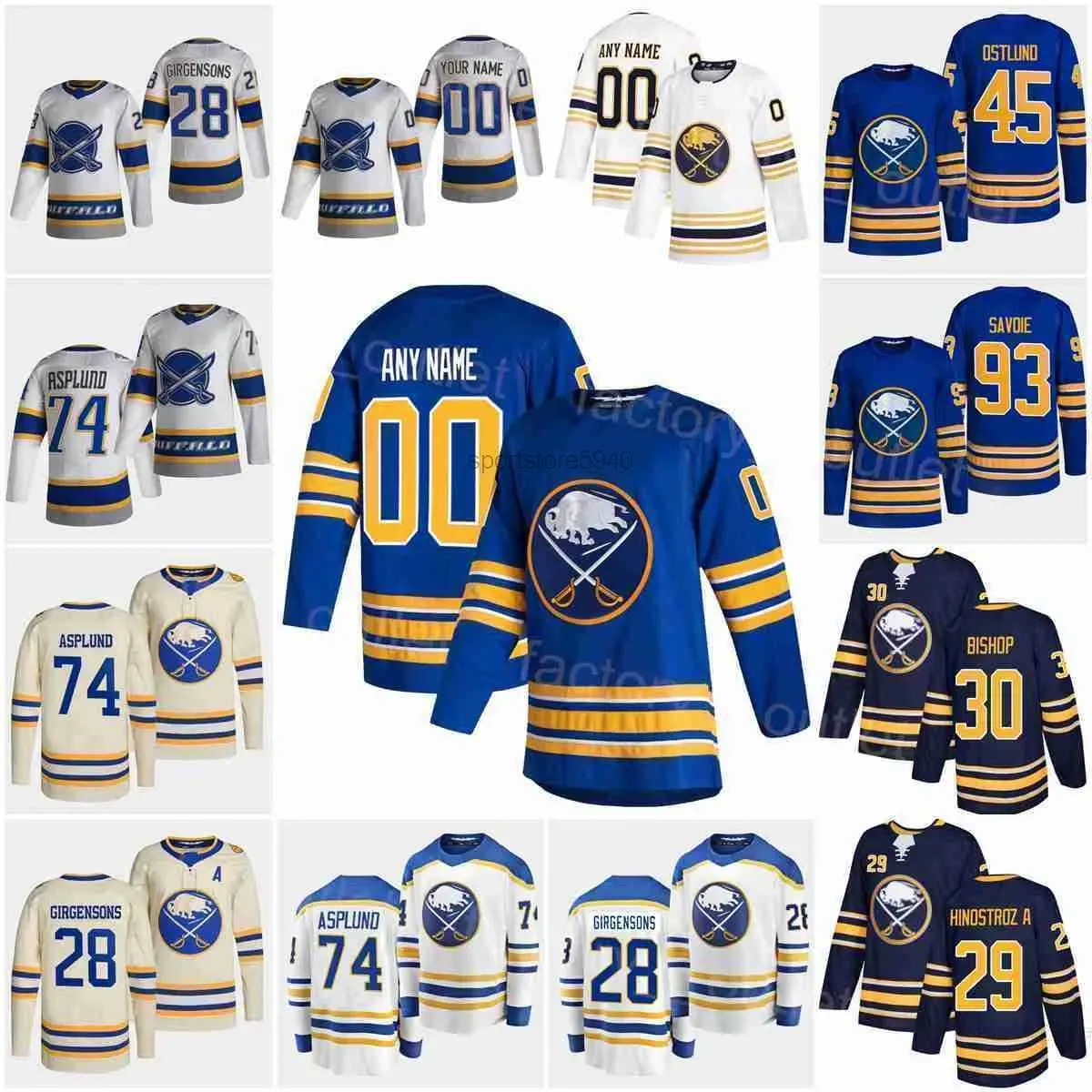 Hot Buffalo Hockey Sabers 30 Ben Bishop Jersey 93 Matthew Savoie 45 Noah Ostlund 15 Jiri Kulich 74 Rasmus Asplund 29 Vinnie Hinostroza 78 Ja