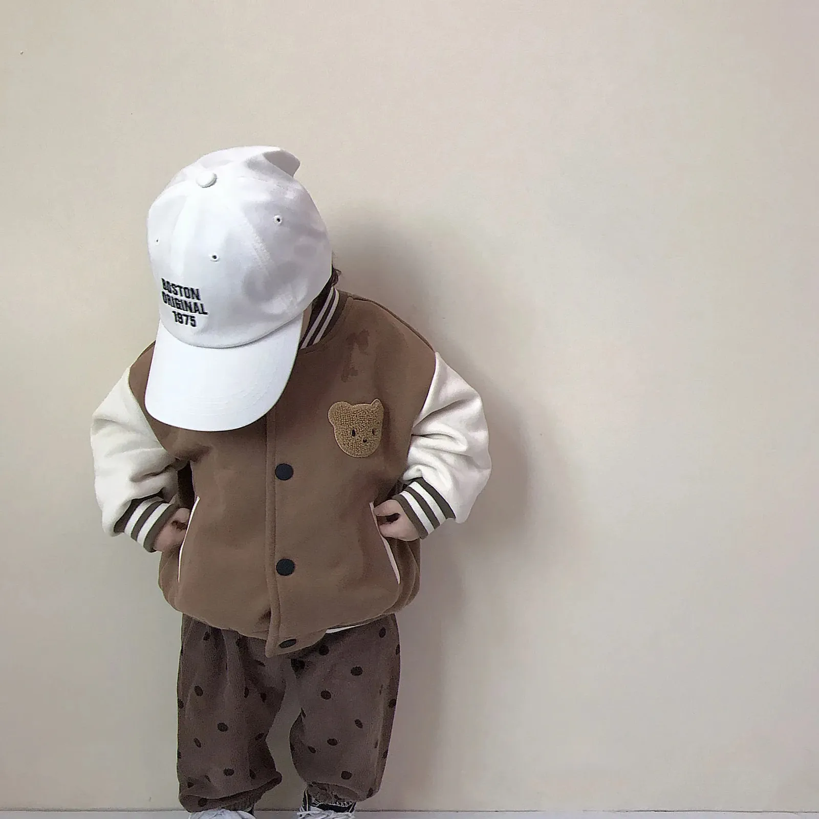 Mantel Herbst Kinder Jacken Mädchen Strickjacken Nette Bär Baseball Uniformen Für Baby Jungen Mantel Kinder Kleidung Säuglings Windjacke 231108