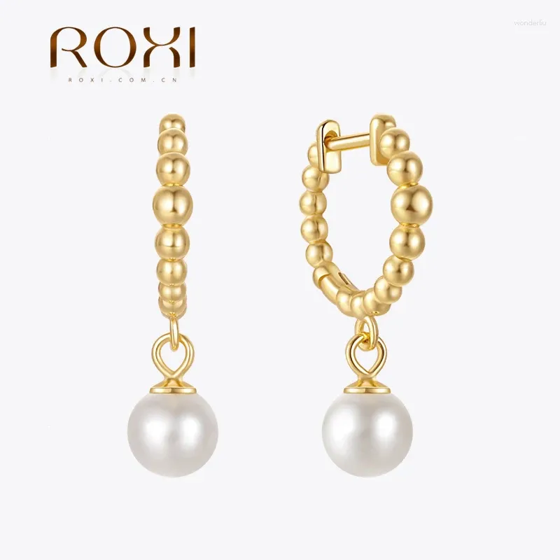 Boucles d'oreilles pendantes ROXI 925 en argent Sterling été incontournable forme de boule pendentif en perle femmes cerceau Cool plage voyage Street Wear bijoux