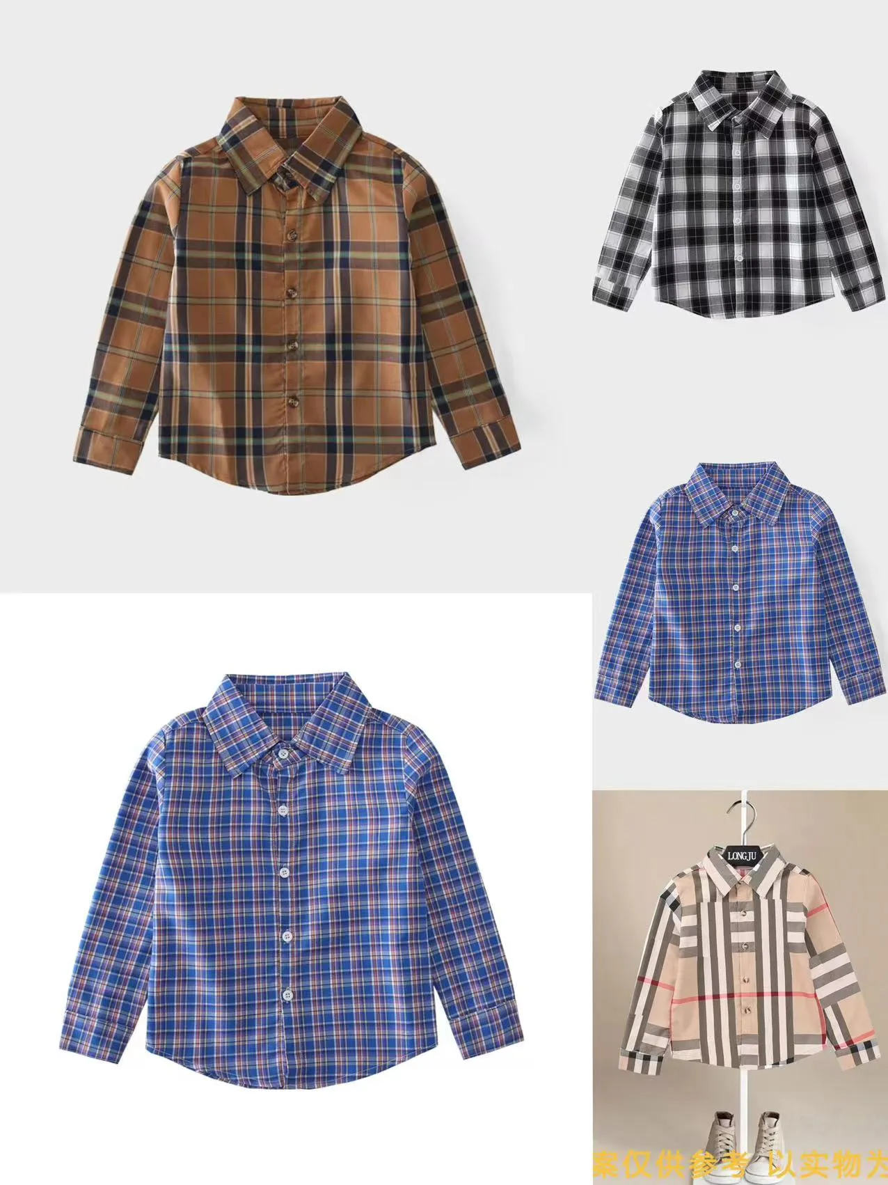 boy shirt blue color designer kid fashion winter clothes wholesale cotton material child girls shirts clothe 90-170 cm