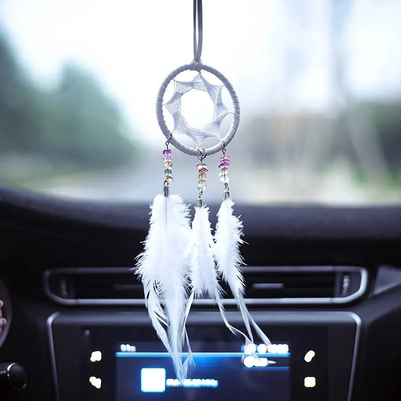 Interior s 1Pc Pendant Rearview Mirror Charm Wind Chimes Hanging Ornaments for Woman Car Decoration Accessories AA230407