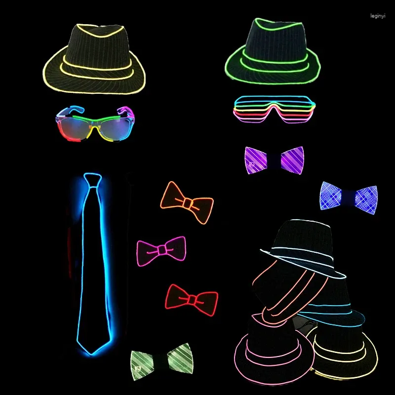 Fontes de festa Moda Neon Chapéu Brilhante Colorido LED Acrílico Homens Piscando Light Up Luminous Cap Bar