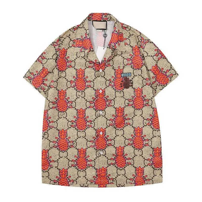 Nieuwe mode Hawaii Floral Print Beach Shirts Heren Designer Silk Bowling Shirt Casual Hawaiian Shirts Men Summer Blouse Korte mouw los