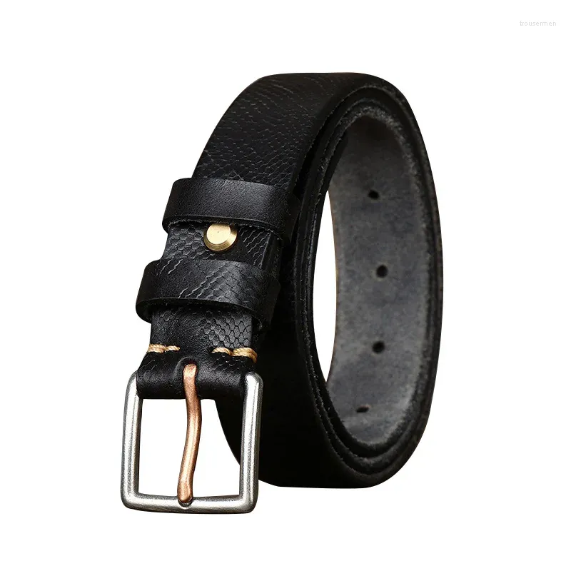 Belts Pure Cowhide 2.8cm Wide Ladies Belt Real Genuine Leather For Women Fashion Female Waistband Retro Trousers Strap Gift