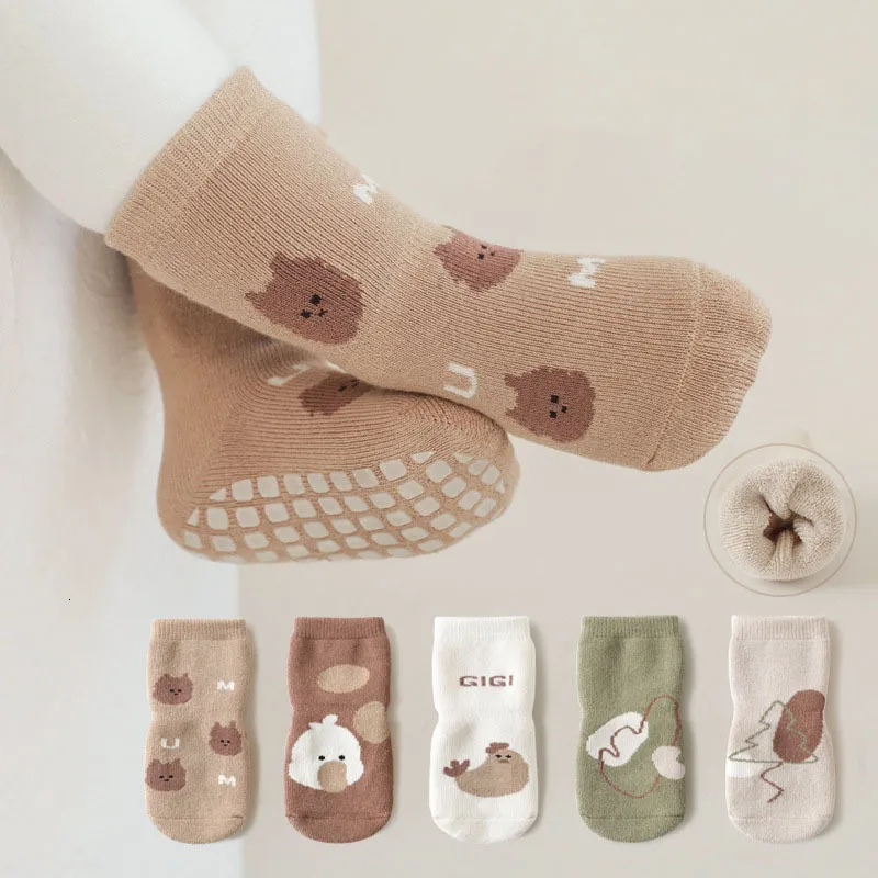 Kids Socks Winter Baby Socks Children's Dick Anti Slip Socks Cartoon Floor Socks 0-5y 230408