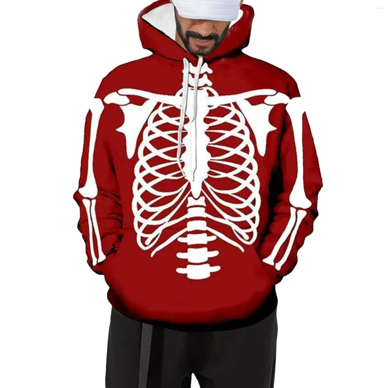 Herrtröjor 2023 3D -tryck Mens perspektiv skelett hiphop hoodie tröja barn vuxna män kvinnor halloween harajuku