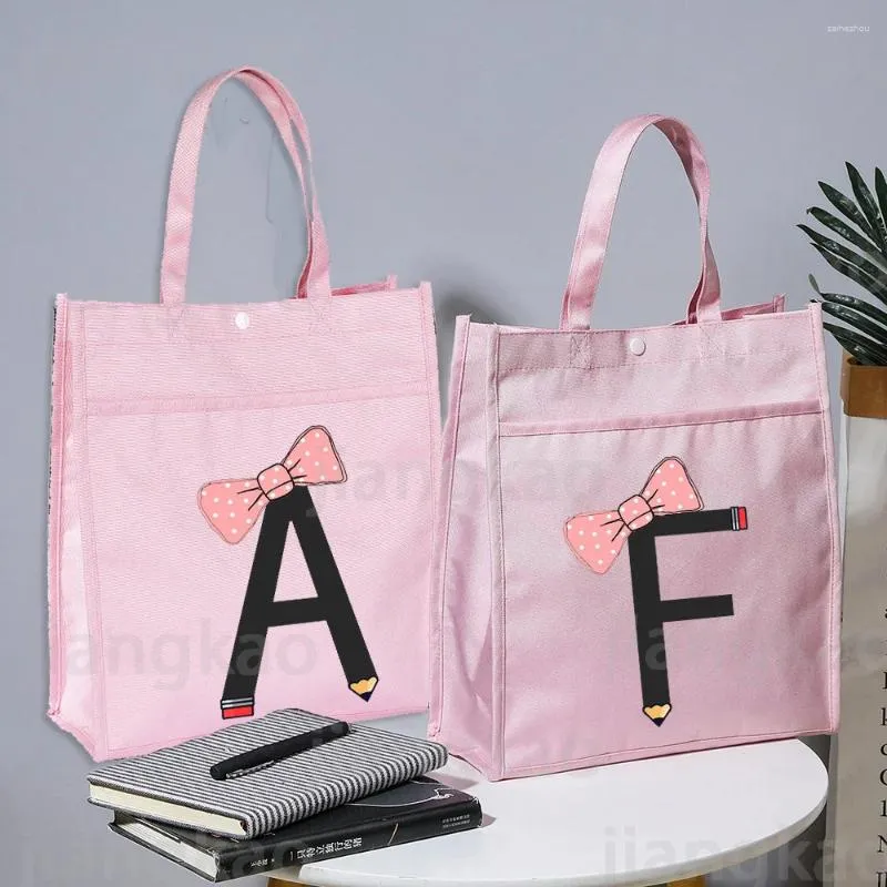 DHgate Adorable Initial Print School Bag for Girls Large Capacity Oxford Tote Bag Bags Luggage Accessories