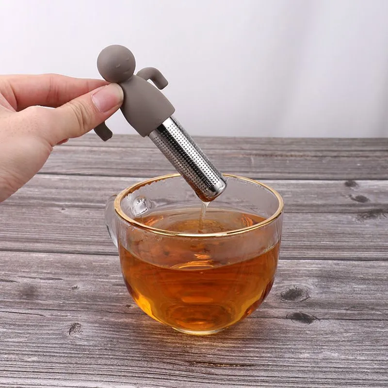 Cute Tea Infuser Strainer Ball Stainless Steel Extra Fine Mesh Tea Steeper Filter for Cup Mug Silicone Handle