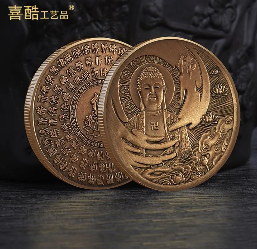 Artes e artesanato comemorativo da moeda do templo religioso de Buda